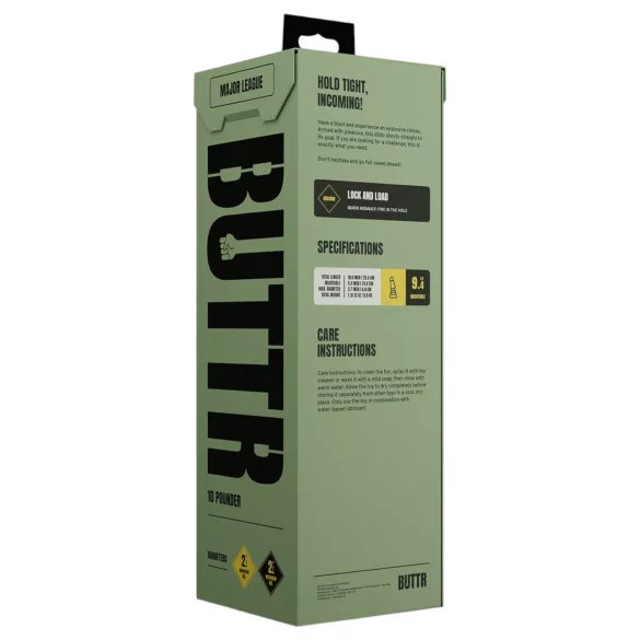BUTTR Tactical II - orjaški analni čep (črn) - 26 cm