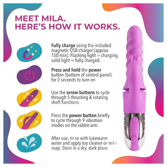 Good Vibes Only - rotirajoči in vibrirajoči vibrator s klitoralno ročico (rožnat)