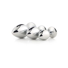 Gleaming Love - komplet analnih stožcev - srebrni (3 kosi)
