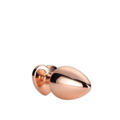   Gleaming Love - aluminijasti analni dildo s kamnom v obliki srca (rožnato zlato)