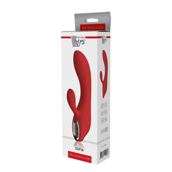 Red Revolution Sofia - vibrator z vibracijsko paličico za polnjenje (rdeča)