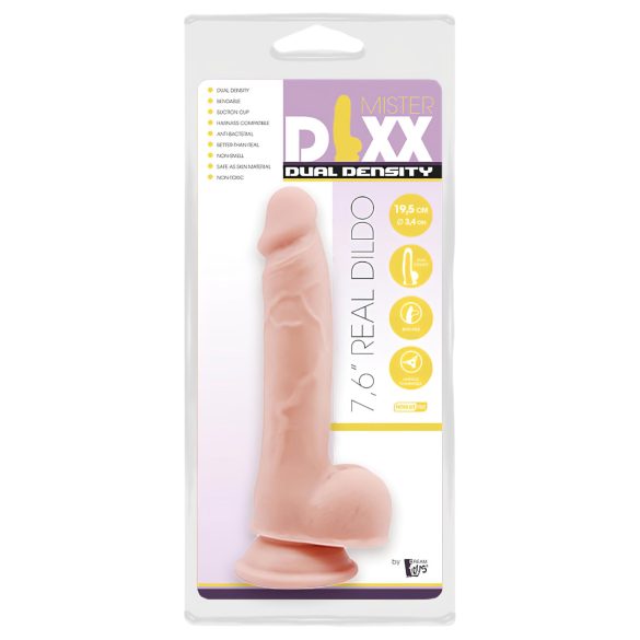 Mr. Dixx 7.6 - dildo s testisi in priseskom - natur barva - 19,5 cm