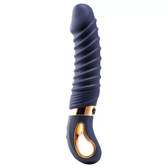 Goddess - grelni rebrasti vibrator (temno moder)