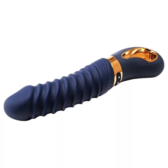 Goddess - grelni rebrasti vibrator (temno moder)