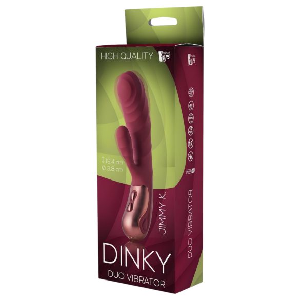 Dinky Jimmy K. Duo - polnilni vibrator s klitoralnim krakom (rdeč)