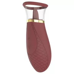 Dreamtoys - vibrator z zrakom in jezikom - rdeč