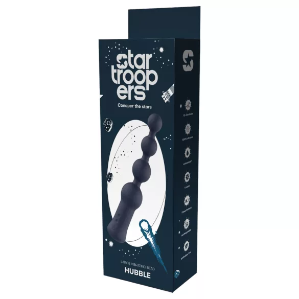 Startroopers Hubble - analni vibrator z biseri - modra - polnjenje USB