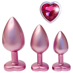   Dreamtoys Gleaming Love - komplet analnih čepkov s srčkom (roza)