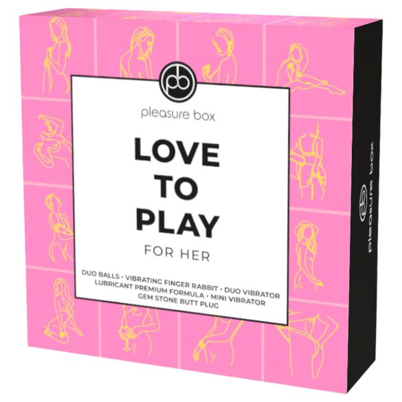 Pleasure Box Love to Play - set vibratorjev - 6 delov (roza-vijolična)