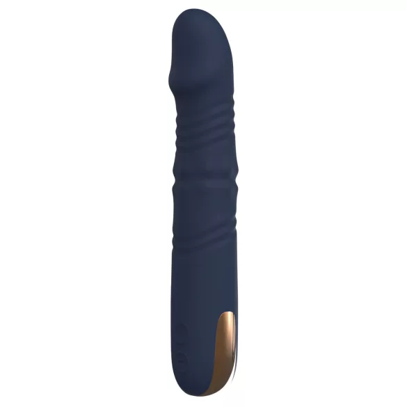 Goddess - potisni vibrator z vrtljivimi perlicami (temno moder)