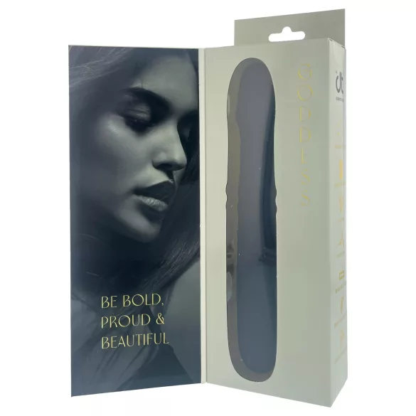 Goddess - potisni vibrator z vrtljivimi perlicami (temno moder)