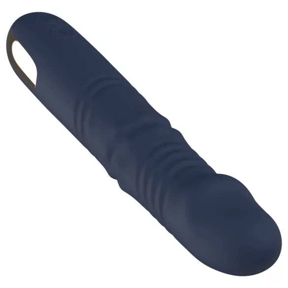 Goddess - potisni vibrator z vrtljivimi perlicami (temno moder)