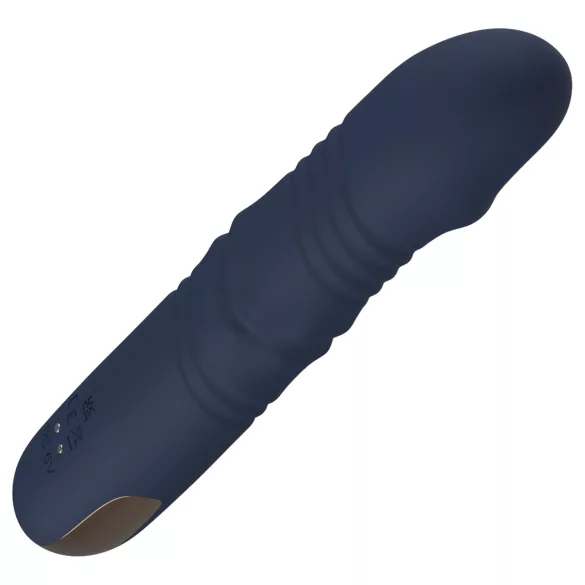 Goddess - potisni vibrator z vrtljivimi perlicami (temno moder)