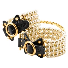 Allure - zapestnica za gleženj z biseri - črna