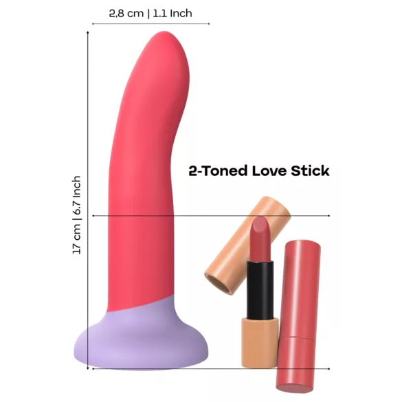 Dreamtoys Love Signal - dvobarvni silikonski dildo srednje velikosti (rdeč)