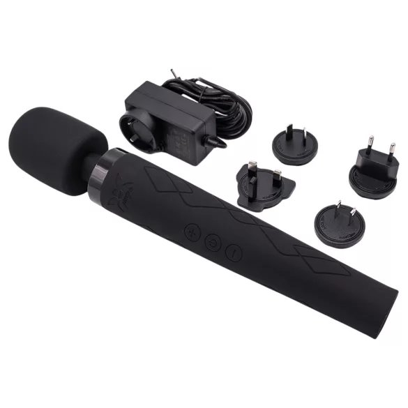 Pixey Deluxe Black Velvet - palični vibrator M (črn)