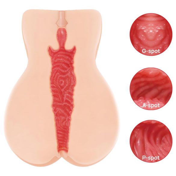 Kokos Onahole 004 - masturbator vagine - dvojni sloj - naravna barva