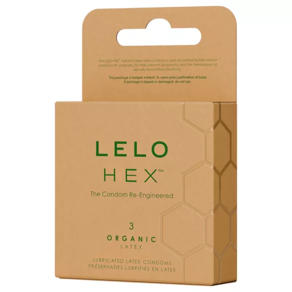 LELO Hex Organic - kondomi - naravni lateks - 3 kosi