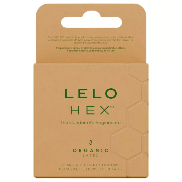 LELO Hex Organic - kondomi - naravni lateks - 3 kosi