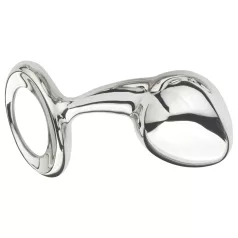 Njoy - analni čep velik L - kovinski srebrn