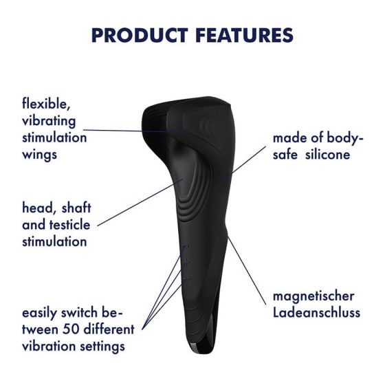 Satisfyer Men Wand - vodoodporni makro vibrator z možnostjo polnjenja (črn)