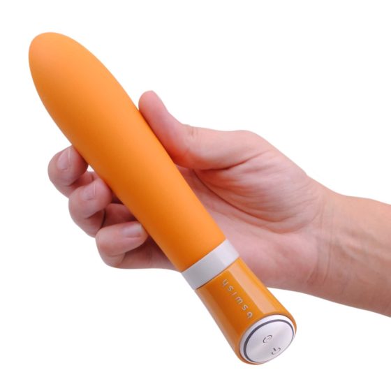 B SWISH Bgood Deluxe - Silikonski vibrator s palico (oranžna)