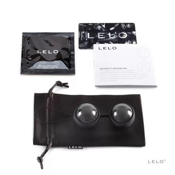 LELO Luna Noir - gejša kroglica - nastavljiva teža - črna
