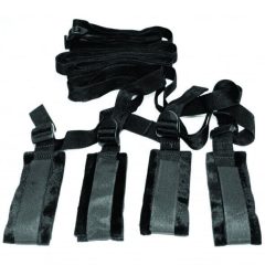 S&M - komplet obvezujočih posteljnih kravat (črna)