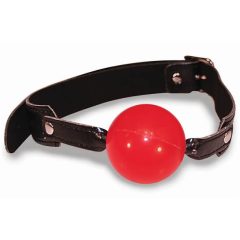 S&M - Silikonski ustniki z usnjenim trakom (rdeče-črni)