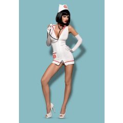   Obsesivna nujna pomoč - komplet kostuma medicinske sestre - bela (S/M)