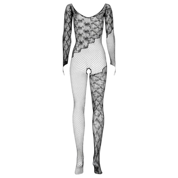 Obsessive F210 - mrežasti catsuit z dolgimi rokavi - črna - S-L