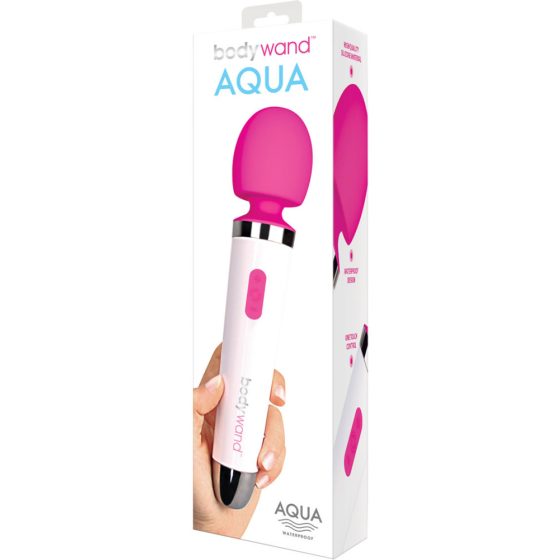 Bodywand Aqua Wand - vodoodporen masažni vibrator (belo-rožnata)