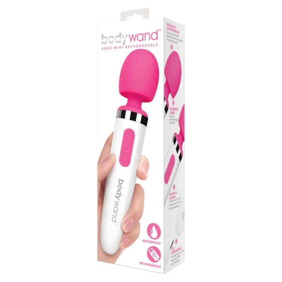 Bodywand Aqua Mini - Vodoodporni masažni pripomoček na baterije (belo-rožnata)
