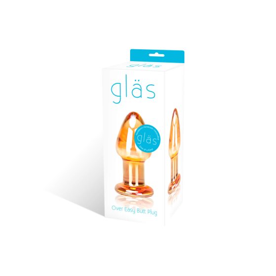 GLAS Over Easy - stekleni analni dildo (zlato)