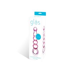 GLAS - Stekleni analni dildo s kroglicami (roza)