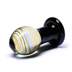 GLAS Galileo - stekleni analni dildo (črno-zlati)