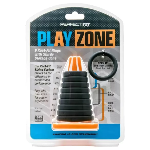 Perfect Fit - Play Zone - komplet obročkov in raztegov za penis (9-delni)