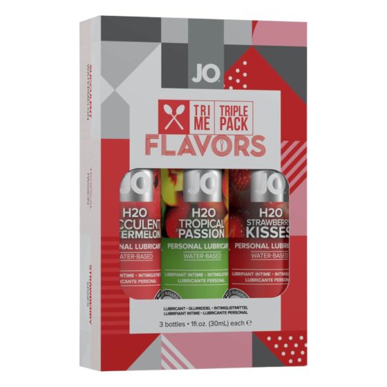 JO System Flavors - komplet lubrikantov z okusom (3 kosi)