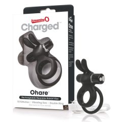   Screaming O Ohare - vibracijski obroček za penis na baterije, zajček (črn)