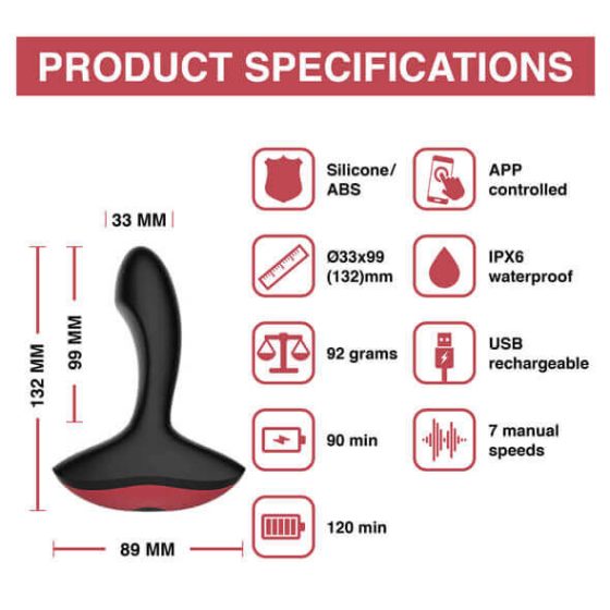 Magic Motion Solstice - pametni vibrator za prostato, ki ga je mogoče ponovno napolniti (črn)