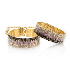   RS Icons Diamond - zaponka za nakit s kamenčki (1 par) - rožnato zlato