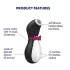 Satisfyer Penguin - polnilni vibrator za klitoris - vodoodporen - črno-bel
