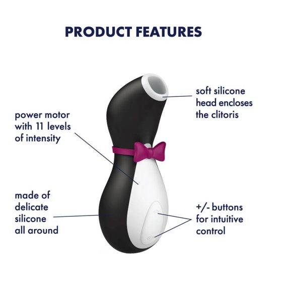 Satisfyer Penguin - vodoodporni stimulator klitorisa na baterije (črno-bel)