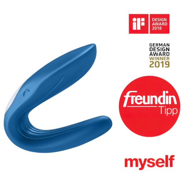 Satisfyer Double Whale - parni vibrator z 2 motorjema - moder