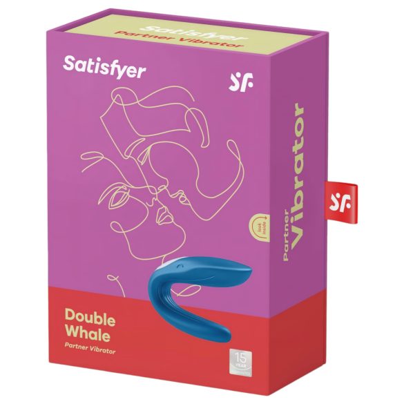 Satisfyer Double Whale - parni vibrator z 2 motorjema - moder