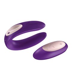   Satisfyer Double Plus Remote - radijsko voden vibrator za polnjenje (vijolična)
