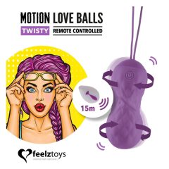   FEELZTOYS Twisty - radijsko vodeno, vodoodporno, vrtljivo vibrirajoče jajce (vijolična)