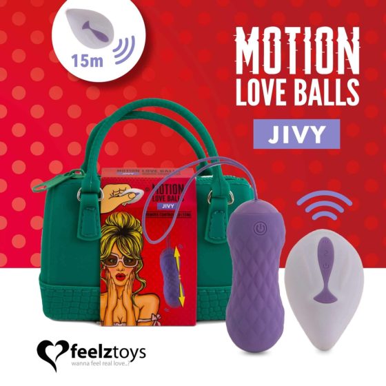 FEELZTOYS Jivy - vibracijsko jajce na baterije, radio, vodoodporno, potisno (vijolično)