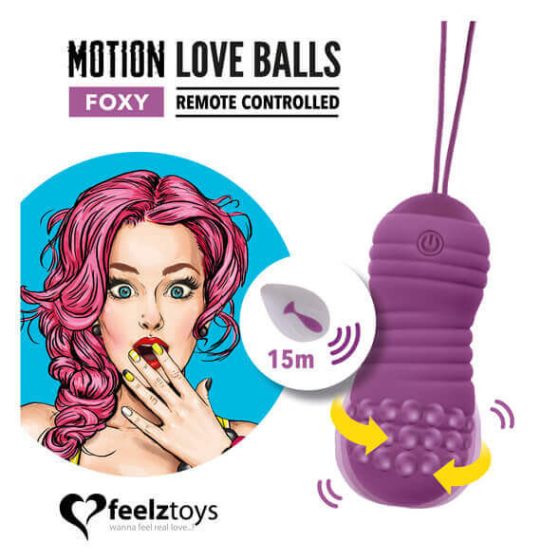 FEELZTOYS Foxy - baterijsko, radijsko, vodoodporno vibracijsko jajce (vijolična)