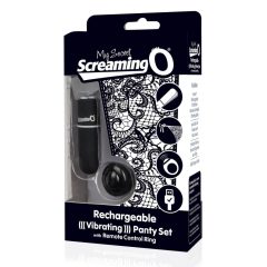   Screaming O MySecret - Vibracijski tangice z možnostjo polnjenja - črne (S-L)